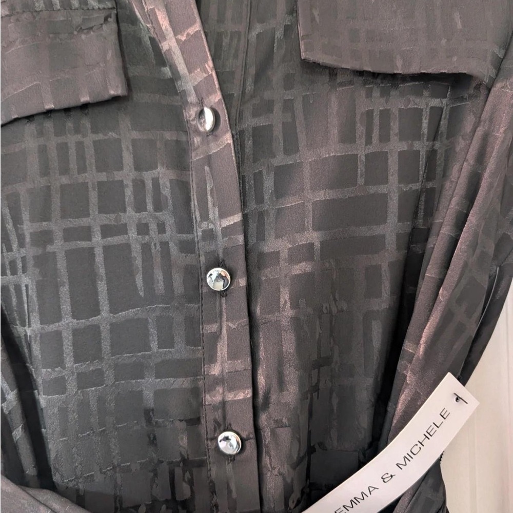 Emma & Michele Charcoal Patterned Men's Shirt